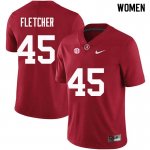 NCAA Women's Alabama Crimson Tide #45 Thomas Fletcher Stitched College Nike Authentic Crimson Football Jersey CZ17M75JW